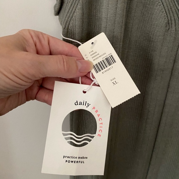 Daily Practice for Anthropologie Ribbed Sweater MIDI Dress Moss NWT XL - Picture 4 of 6